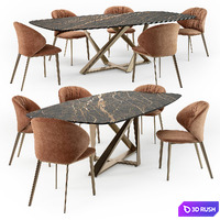 Bontempi Millennium table Drop chair 3D Model Vray