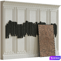 Decorative wall composition 23 3D Model Vray, Corona