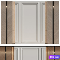 Wall panels in modern classic style 7 3D Model Vray, Corona