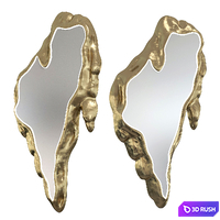 Crete luxury art design Melted Mirror Vertical 3D Model Vray, Corona