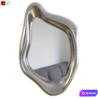 Mirror kare design. Mirror Hologram Silver 3D Model Vray, Corona