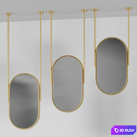 Ceiling Hanging Mirror by Gaommini 3D Model Vray, Corona
