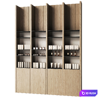 Cosmetics store with wooden eco shelves 3D Model Vray, Corona