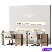 Manicure salon 2 3D Model Vray, Corona