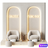 Pedicure area in the beauty salon 1 3D Model Vray, Corona