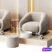 Pedicure area in the beauty salon 1 3D Model Vray, Corona