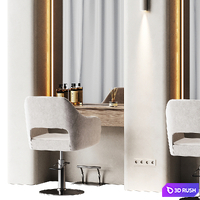 Place of a hair colorist in a beauty salon 1 3D Model Vray, Corona