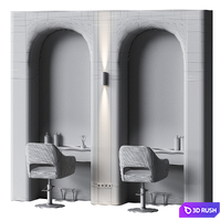 Place of a hair colorist in a beauty salon 1 3D Model Vray, Corona