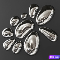Abstract mirror drops by Fuoriluogo 3D Model Vray, Corona