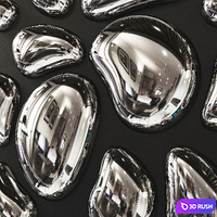 Abstract mirror drops by Fuoriluogo 3D Model Vray, Corona