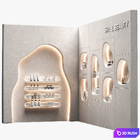 Modular Niche Shelves in the wall. Cosmetics shop. Backlit wavy beauty salon. 3D Model Vray, Corona