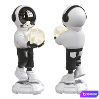 Sculpture Art Astronaut Statue Lamp 3D Model Corona
