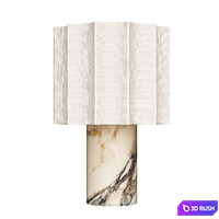 Valli - Viola Calacatta marble and linen rechargeable table lamp 3D Model Corona