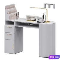 White manicure nail table Yoocell 3D Model Corona