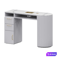 White manicure nail table Yoocell 3D Model Corona