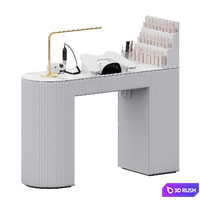 White manicure nail table Yoocell 3D Model Corona