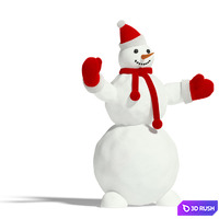 Snowman 3D Model Vray