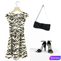 Dress, shoes and bag 3D Model Vray