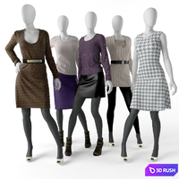 Female mannequins 3D Model Vray
