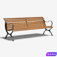 Outdoor bench 3D Model Vray