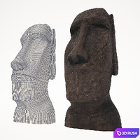 Moai 3D Model Vray