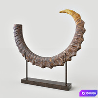 Sable Antelope Horn Sculpture 3D Model Vray