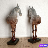 Horse Sculpture 3D Model Vray