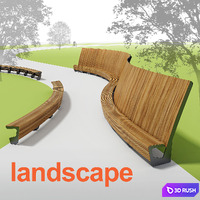 Benches Landscape 3D Model Vray