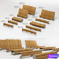 Benches Landscape 3D Model Vray