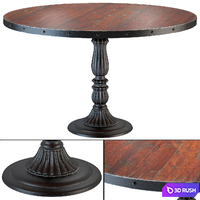 French Soda Fountain old wood dining table 3D Model Vray