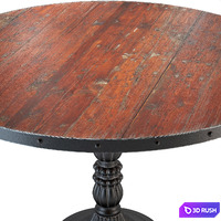 French Soda Fountain old wood dining table 3D Model Vray