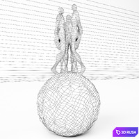 Sculpture DCUBEDESIGN "The Conversation" 3D Model Vray