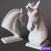 Unicorn sculpture 3D Model Corona