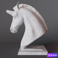 Unicorn sculpture 3D Model Corona