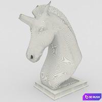 Unicorn sculpture 3D Model Corona
