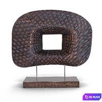 Decor wooden table 3D Model Vray