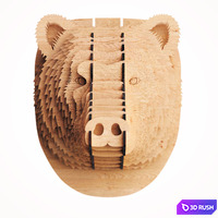Bear Head Decor 3D Model Vray, Corona