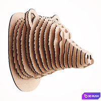 Bear Head Decor 3D Model Vray, Corona