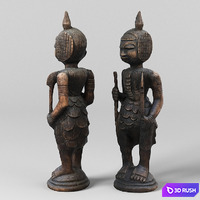 African Sculpture 3D Model Vray