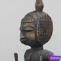 African Sculpture 3D Model Vray