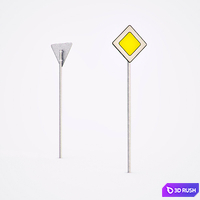 More than 250 road signs 3D Model Corona