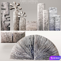 Set Sculpture Thierry Martenon, figurine, carving, abstraction, modern art, art, round, wall 3D Model Vray