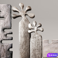 Set Sculpture Thierry Martenon, figurine, carving, abstraction, modern art, art, round, wall 3D Model Vray
