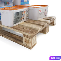 Cans of paint on a pallet 3D Model Corona