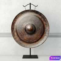 19th Century Laos Bronze Gong 3D Model Vray