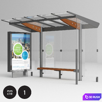 Bus stop shelter mmcité regio REG210b 3D Model Vray