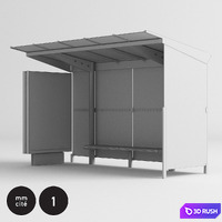 Bus stop shelter mmcité regio REG210b 3D Model Vray