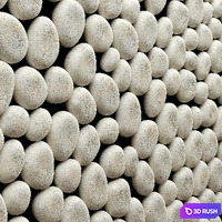 The panel of white pebbles 3D Model Vray