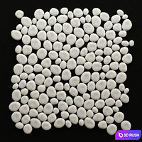 The panel of white pebbles 3D Model Vray