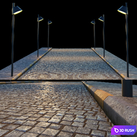 Paving and side walk 3D Model Vray